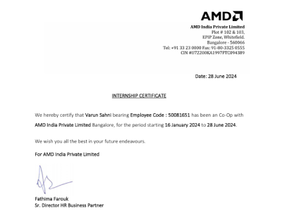 AMD Internship