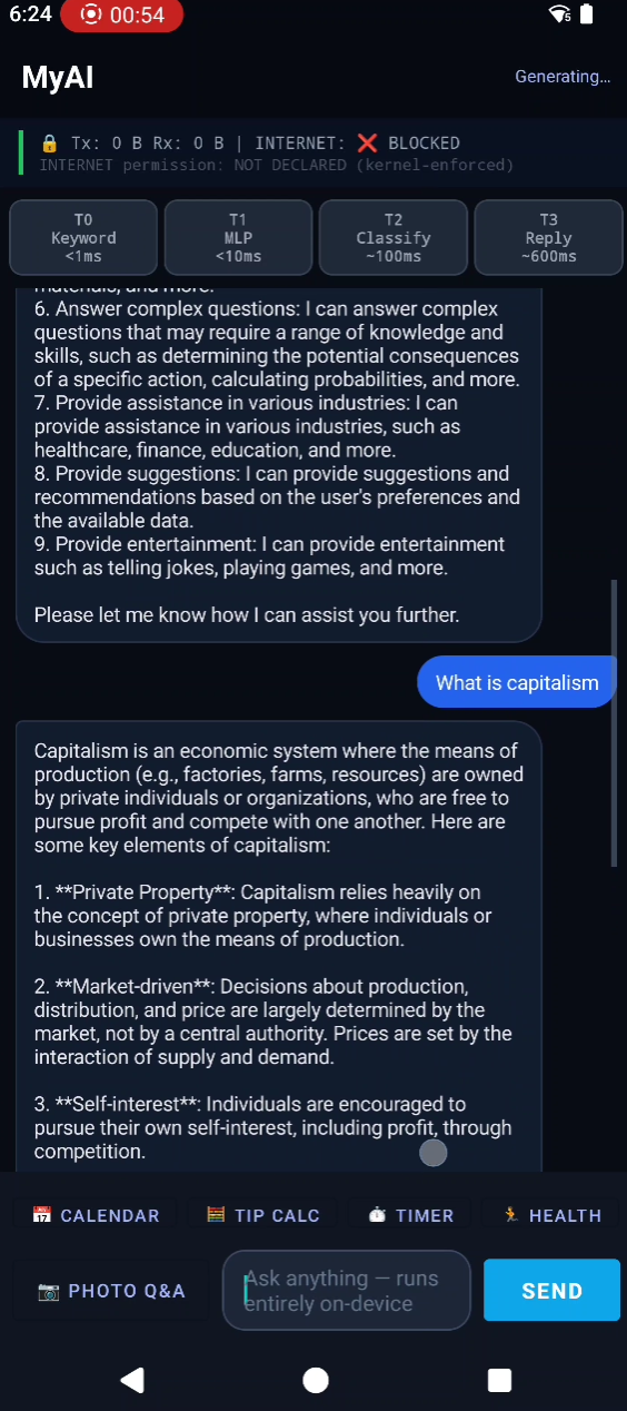 MyAI - Privacy-First On-Device AI
